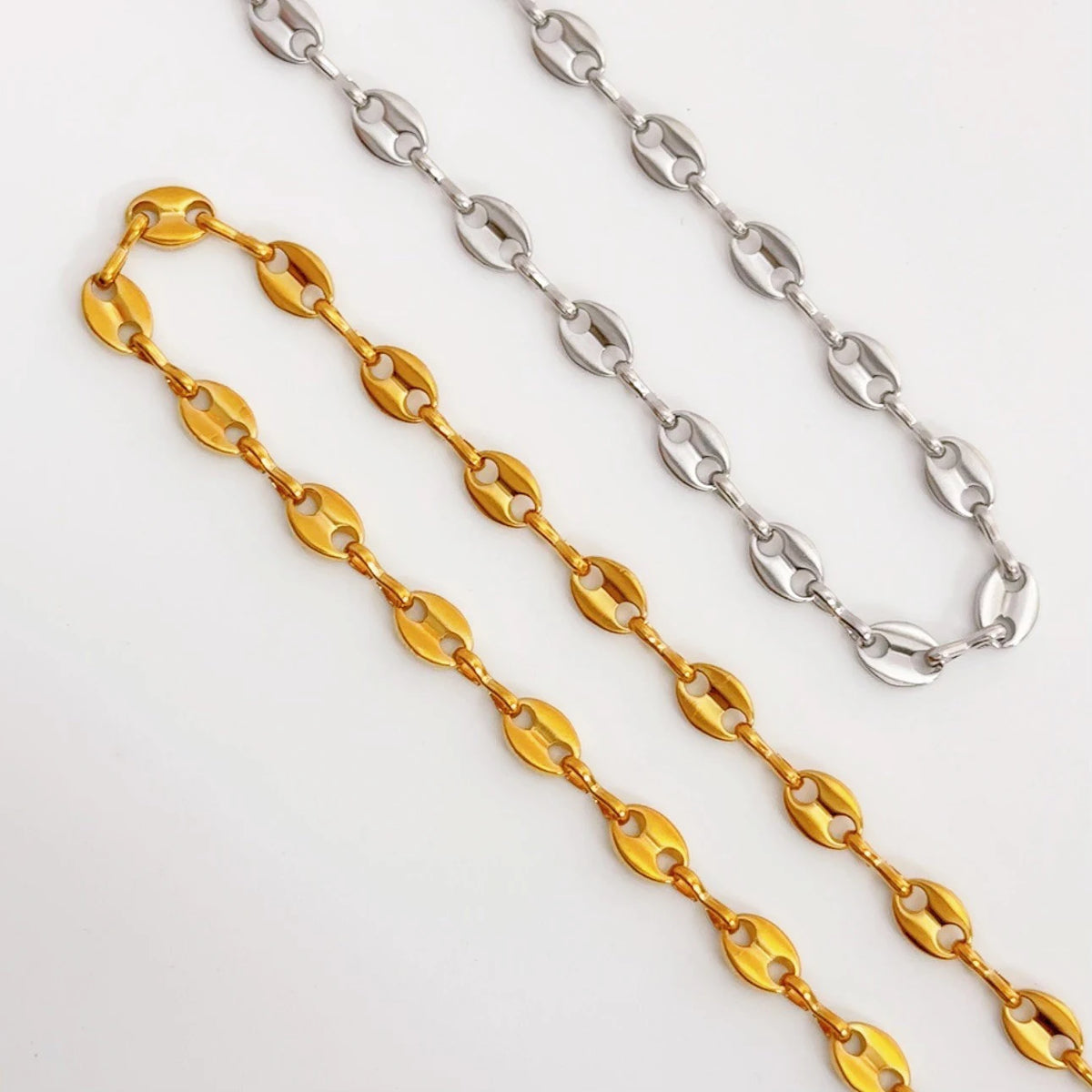 FASHIONISTA Non Tarnish Waterproof Choker Women Stainless Steel Chain Jewelry Making PVD Gold Plated Chunky Necklace DIY Handmade Link Chain