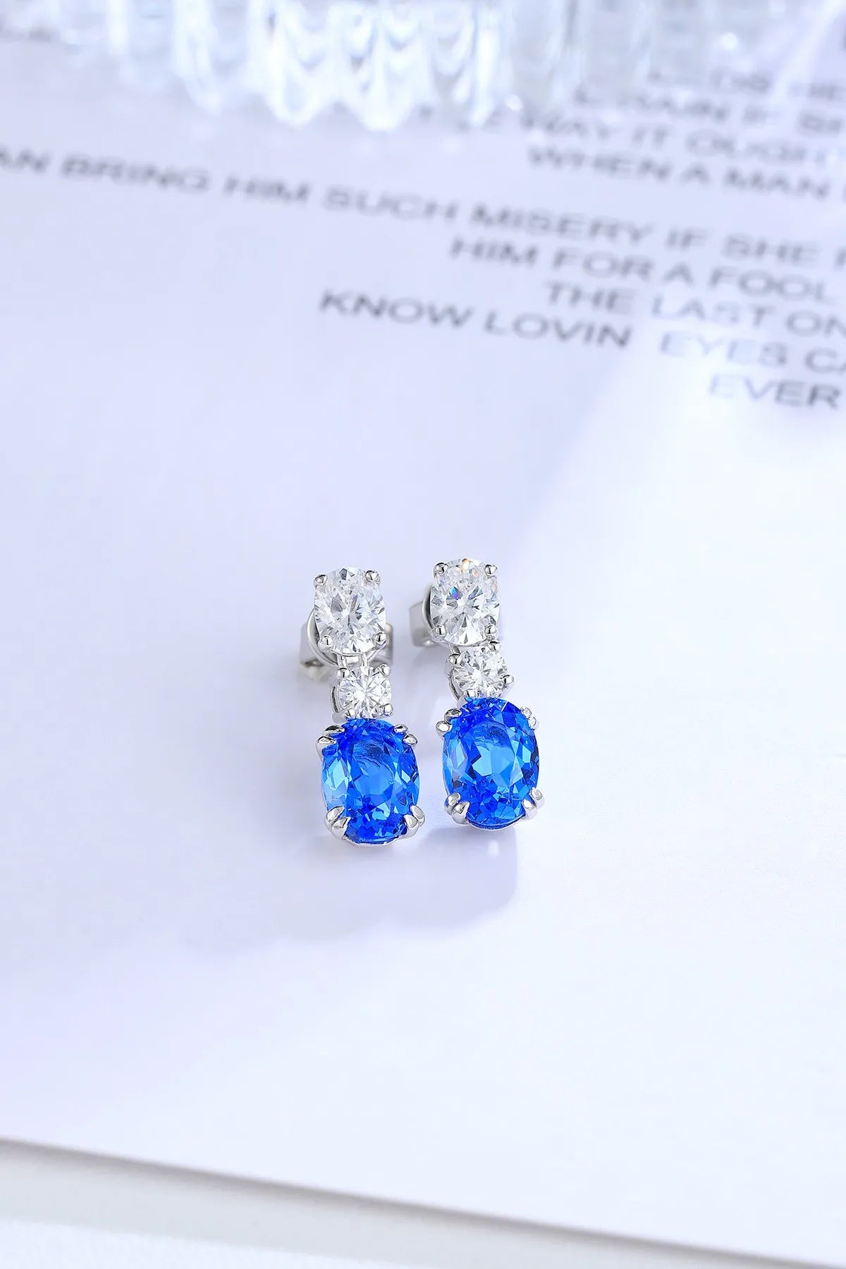 Gemfiori Anster High Quality S925 Lab Grown Cobalt Spinel Earring Stud Dainty Gemstone Stud Earrings for Women Daily Wear Gift