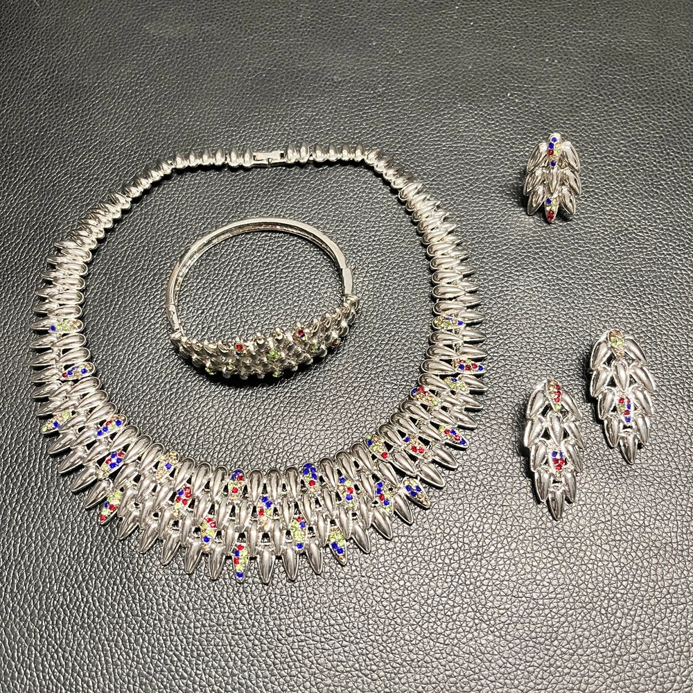 Zhuerrui Braided Textured Gold Plated Jewelry Set Chunky Twisted Necklace Hoop Earring Bangle Ring Nigerian Wedding Jewel I0101