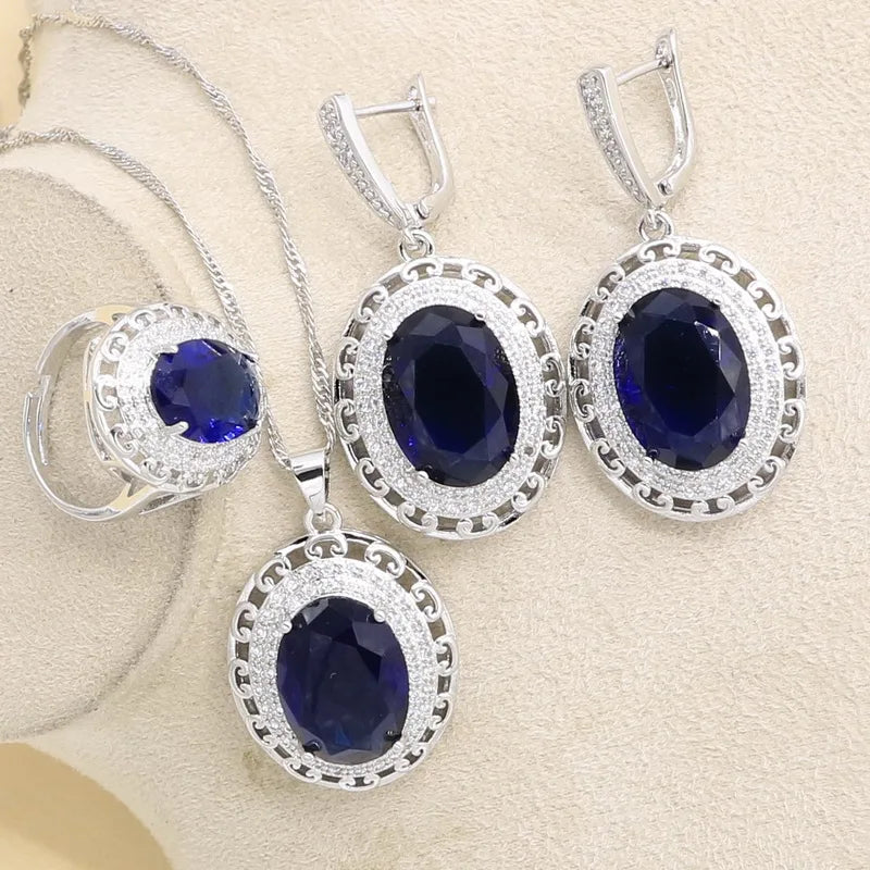 XOTICA 925 Sterling Silver Jewelry Set for Women Including Necklace Ring Pendant for Wedding Party Engagement Anniversary Zircon Comes