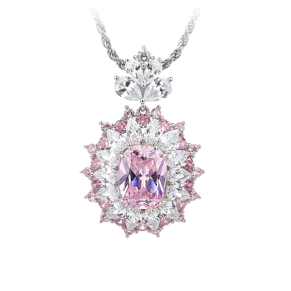 MUSHAN Jewelry Factory S925 Sterling Silver Necklace High End Women Jewelry With High Carbon Diamond Electroplated White Gold