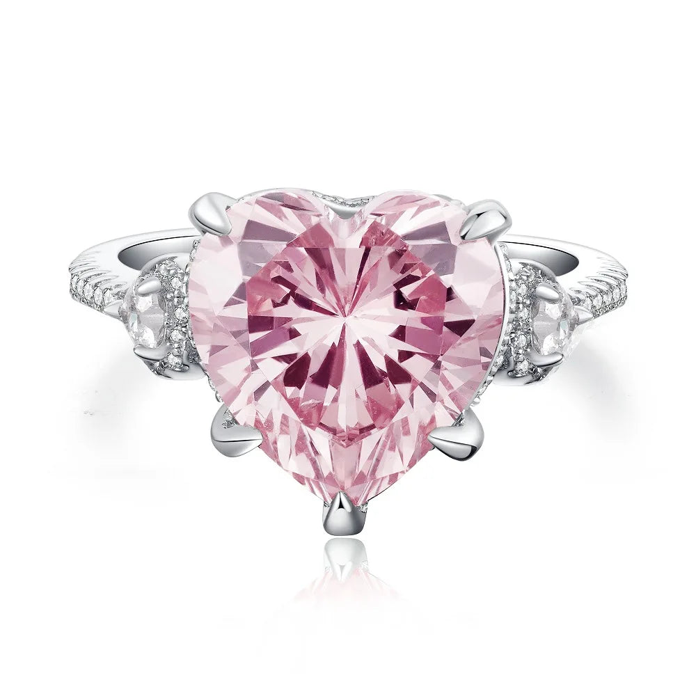 Wholesale Waterproof 5A 8A Pink Cubic Zirconia Rings 925 Sterling Silver OEM ODM Custom Factory Direct Ring Jewelry Manufacturer
