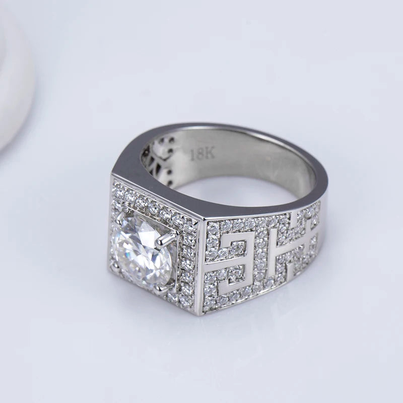 Gemfiori Messi Jewelry Customized MSR-1111 14K 18K Gold 2CT Round Shape Moissanite Ring
