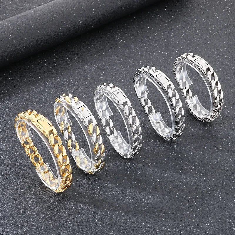 KALEN Polished/Brushed Fashion Bracelets Fine Jewelry Stainless Steel Gothic Links Bracelet