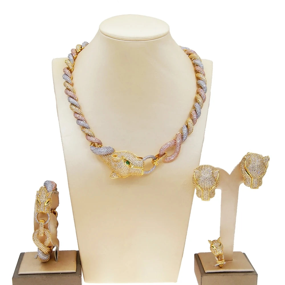 Zhuerrui Luxury Cubic Zirconia Jewelry Set Dubai Women Bridal Wedding Jewelry Sets American Diamond Jewellery Set HZ210301258