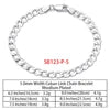 RINNTIN SB Finding Jewelry Men Cuban Link Chain Bracelet Custom Pulsera Men Hip Hop 925 Sterling Silver Chain Bracelet