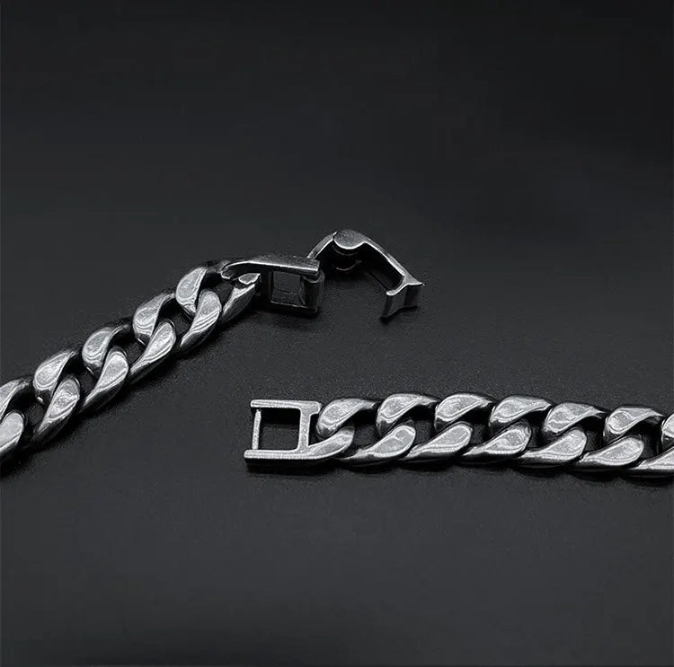 REBEL 925 Sterling Silver Cuban Bracelet Trendy High-Level Men's Jewelry Gift Simple Versatile 8mm Hiphop Cold Wind Fashion Parties