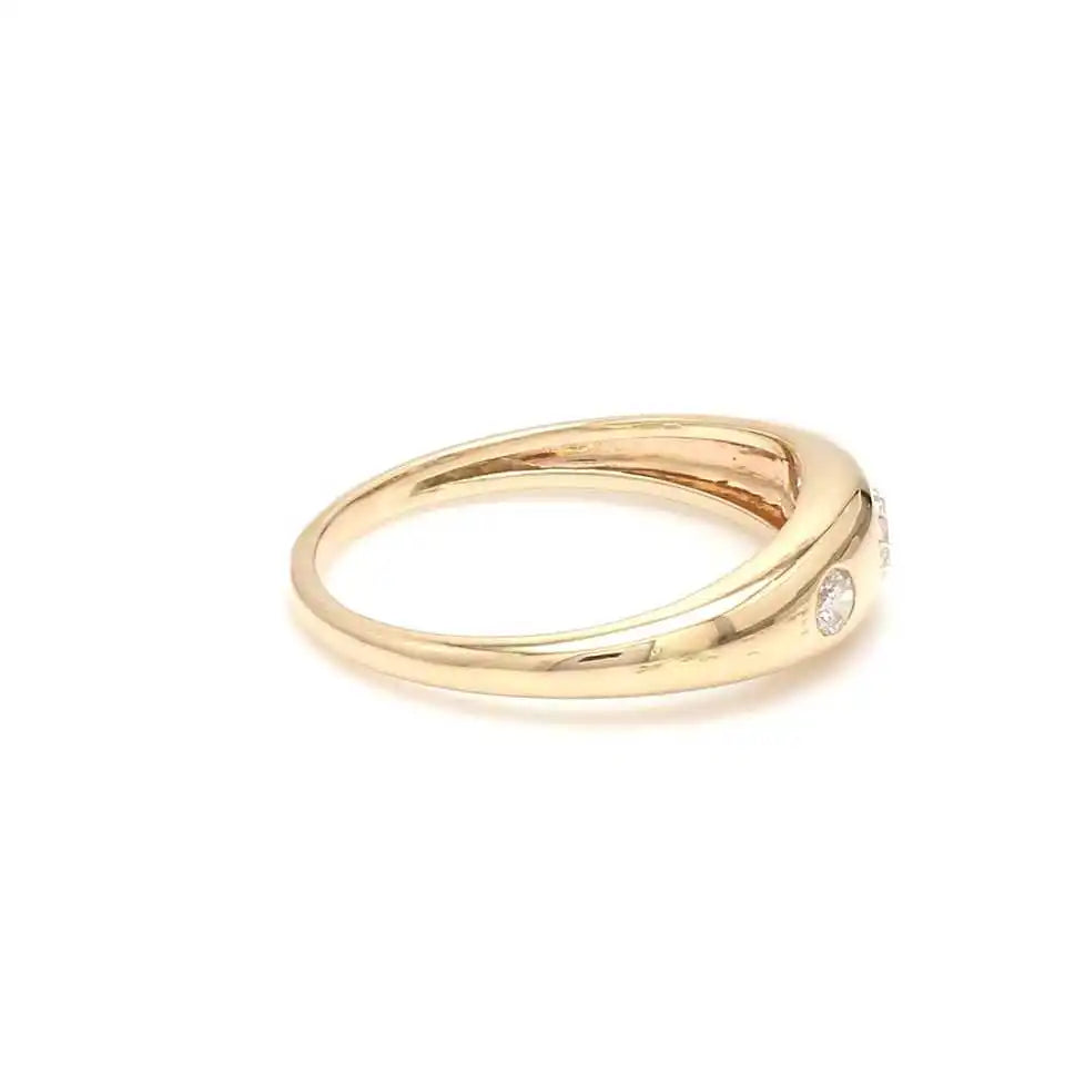 Luxury 14k Pure Gold Oval Cut Three Diamonds Rhodium Plated Karat Certified Hand Crafted Signet Promise Rings Women Wholesale