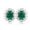 Gemfiori Custom Ladies' Bridal Jewelry Set Sterling 925 Silver Lab Grown Emerald Ring Necklace Earrings Vintage Wedding Engagement Gift