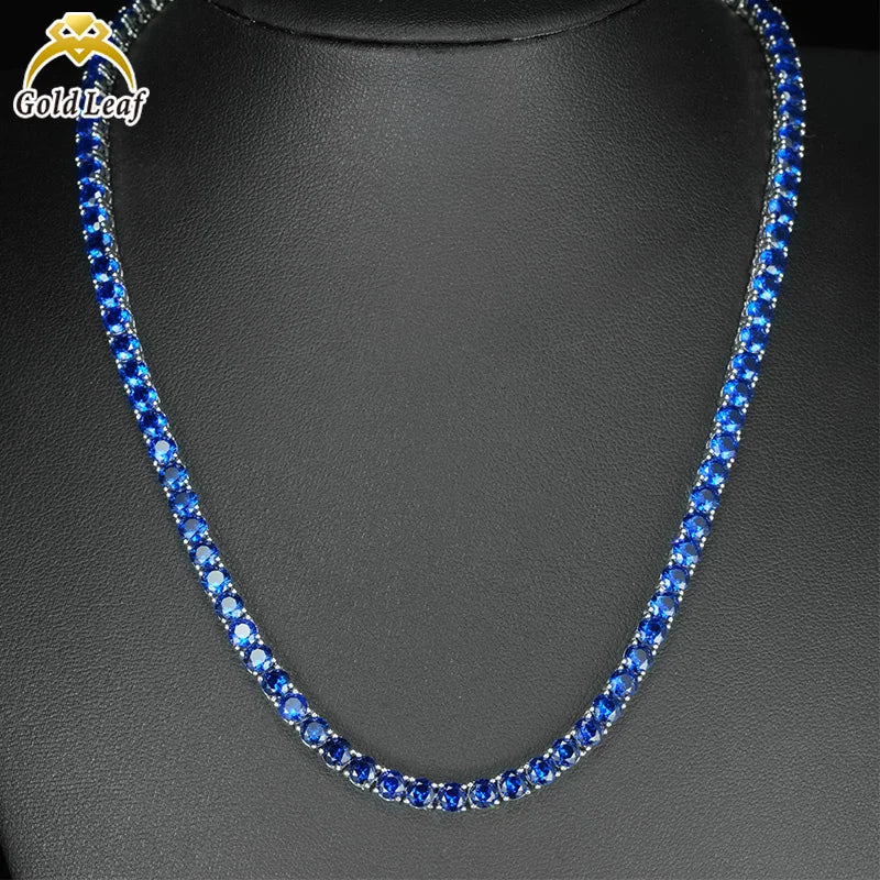 REDheart S&S Hot Sale Trendy Wedding Red Blue Green Four Claws Tennis Bracelet & Necklace Set 925 Sterling Silver White Gold Plated
