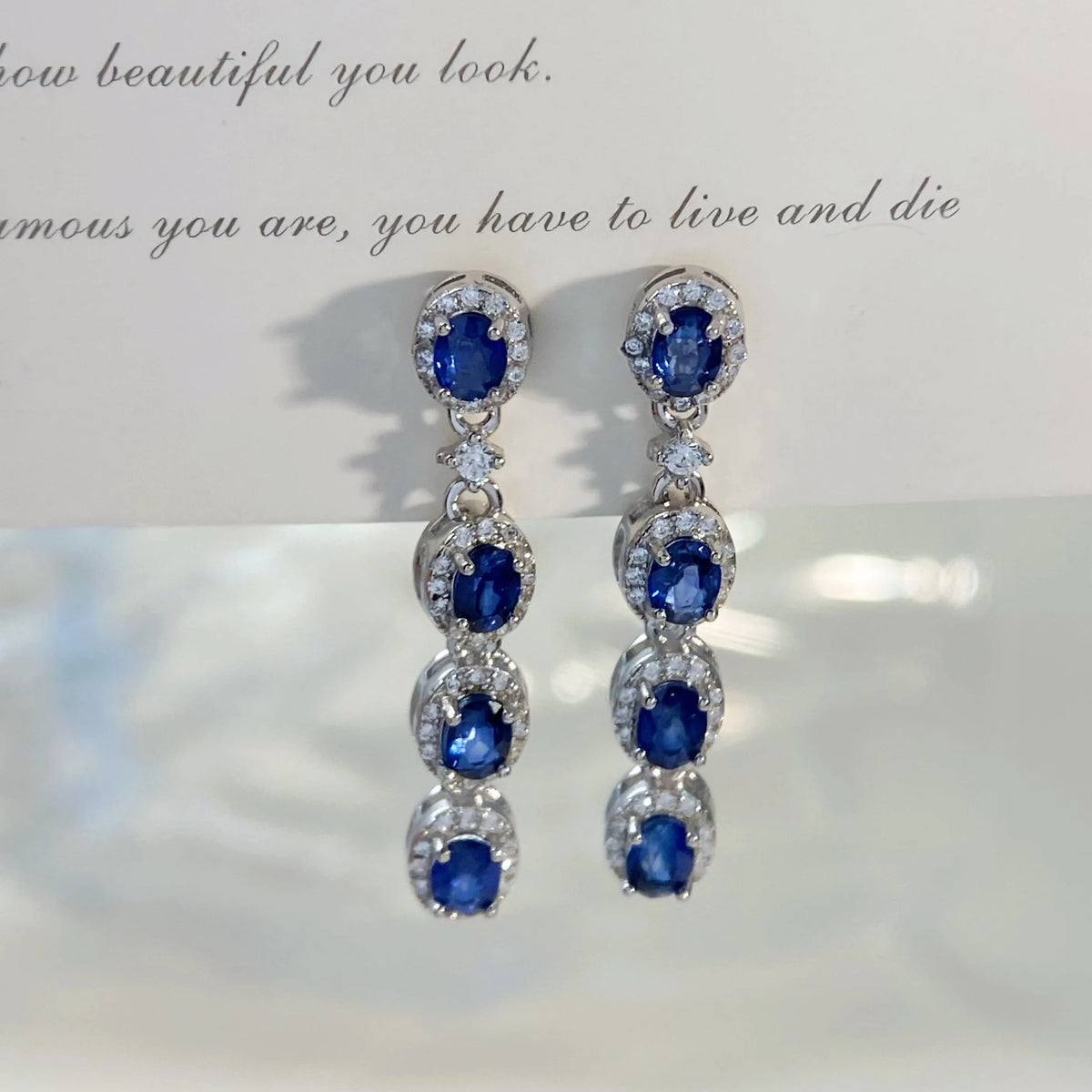 Gioiellieri Natural Sapphire Earrings with S925 Sterling Silver for Women Elegant Blue Gemstone Jewelry September Birthstone Healing Gift
