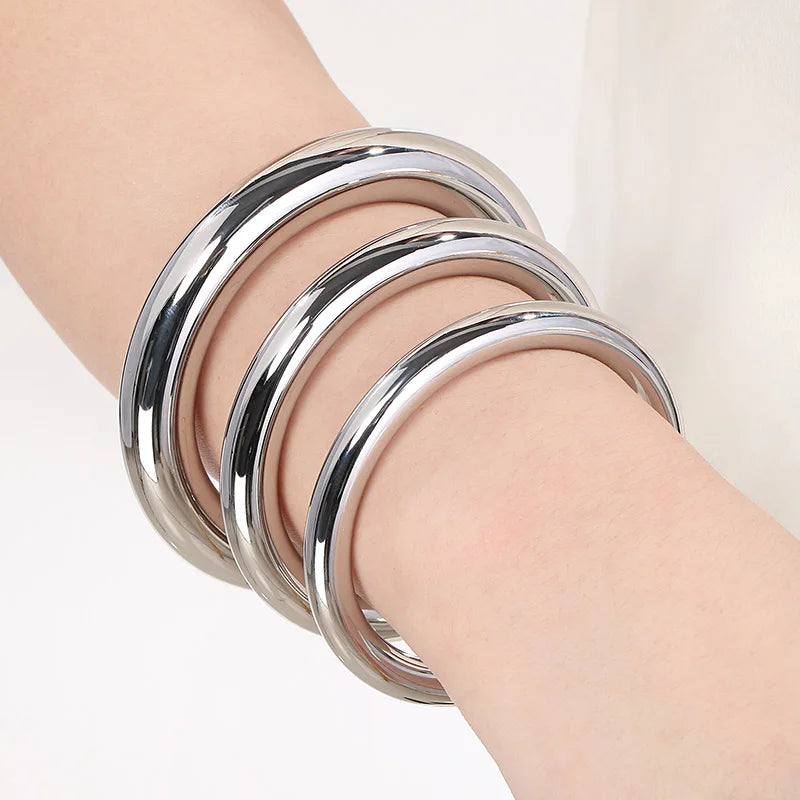 Kalen Personalized Exaggerated Stainless Steel Bracelet 13mm Bangles Girl Shiny Wedding Party Jewelry