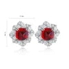 Gemfiori Anster High Quality S925 Lab Grown Ruby Earring Stud Dainty Gemstone Stud Earrings for Women Daily Wear Gift