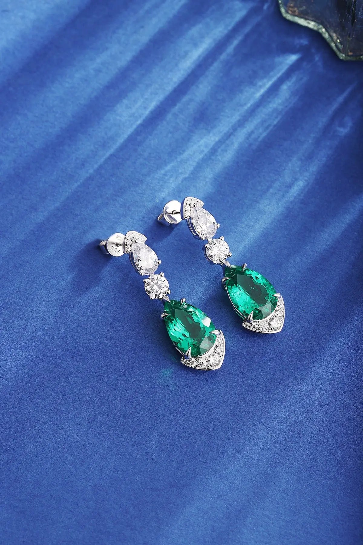 Gemfiori Zhanhao Gemfiori S925 Sterling Silver Earrings High End Pear Shaped High Carbon Diamond Silver Gold Plated Earrings