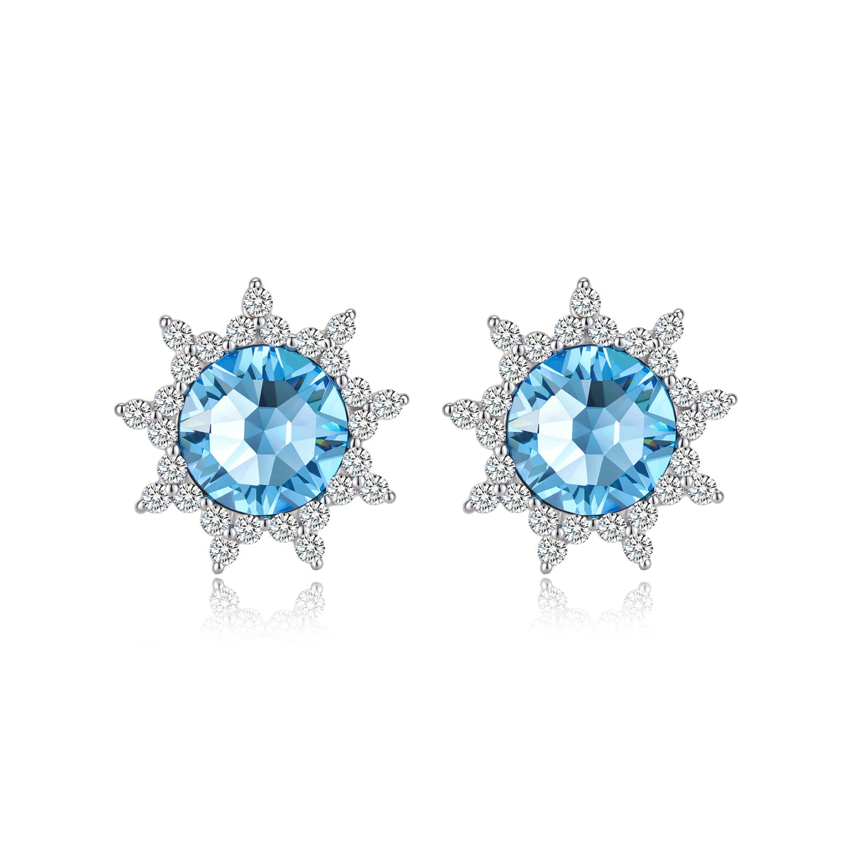 ArtistA 925 Sterling Silver Classic Sun Flower Gift Party Wedding Pendant Necklace Earrings Ring Women Fashion Accessories