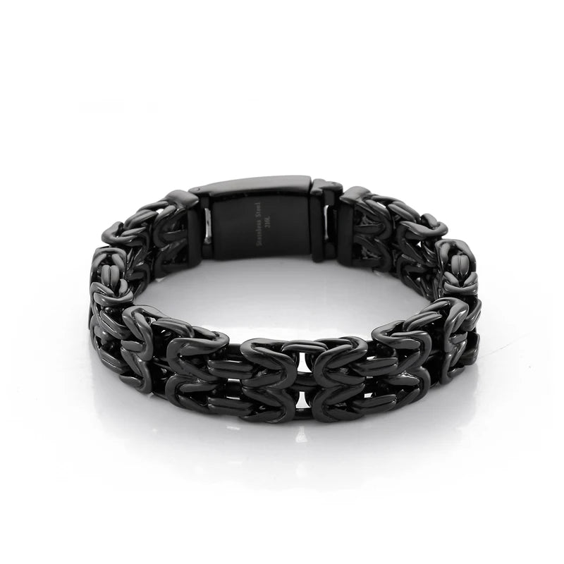 KALEN Punk Hiphop Different Width Bracelets Bangles Men Stainless Steel Jewelry Bracelet
