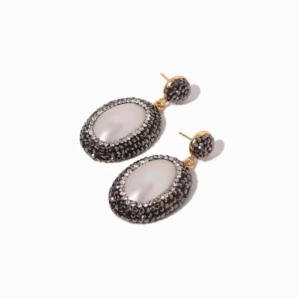GLSEEVO Natural Freshwater Baroque Bordered Earrings Korean Style Women Luxury Jewelry Fashion Ladies and Girls Gift