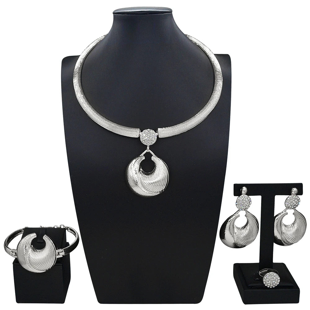 Zhuerrui Nigerian 18k Gold Plated Jewelry Set Brazil Gold Designer Wedding Jewellery Set Fashion Necklaces Jewelry SetsHB01314