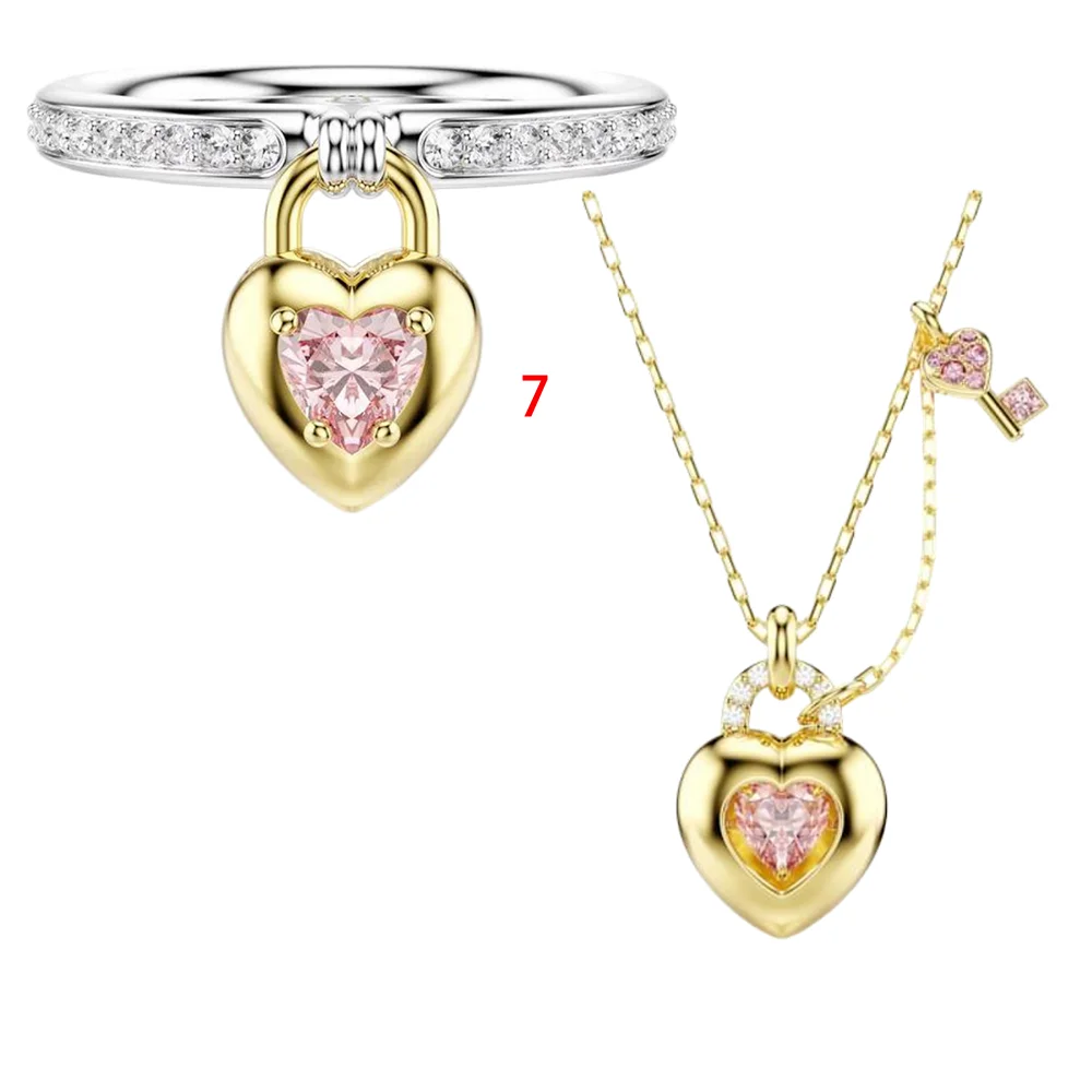 S&S Vintage Copper Zircon Jewellery Combo Set | Bee, Heart & Lock
