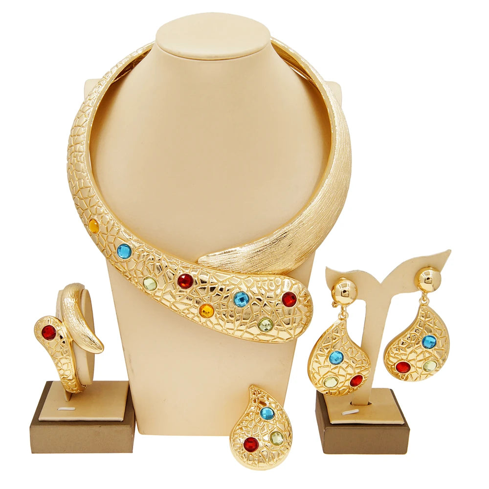Zhuerrui Brazilian Gold Jewelry Sets Design Luxury Fashion Jewelri Set Designer Party Fine Italiano Women Jewellery Set H00560