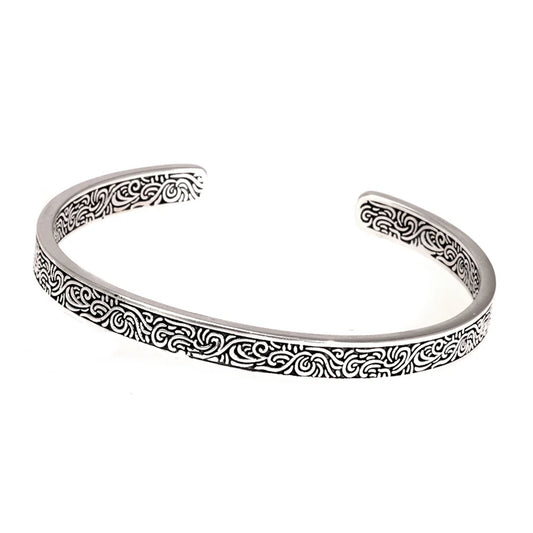 REBEL 925 Sterling Silver Vintage Plant Pattern Jewellery Set