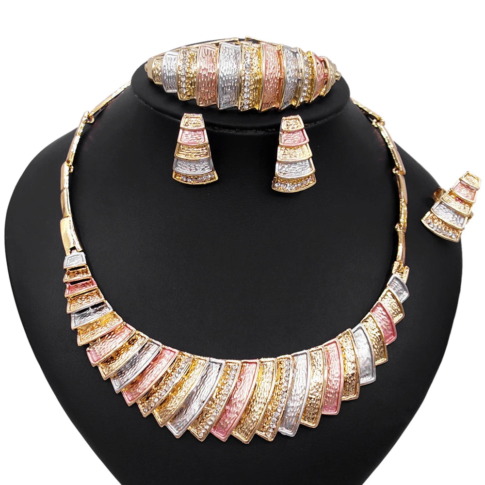 Zhuerrui I Love You Hug and Kiss Xoxo Queen Crown Big Earrings Jewelry Sets Wedding Costume Dubai Fine Necklace Jewelry Set