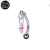 S&S Titanium Zircon Internally Threaded Eyebrow Stud | Multi-Shape & Colour