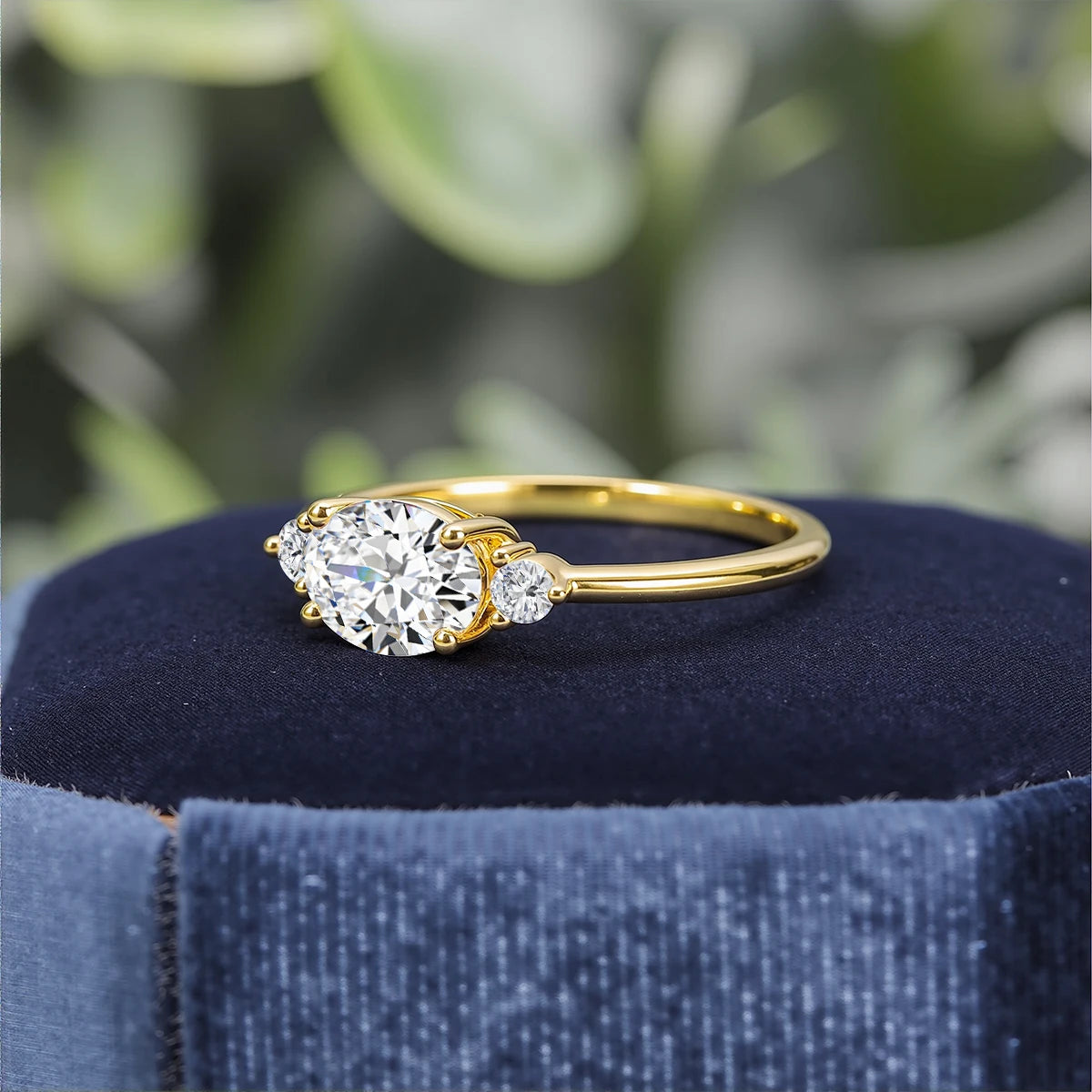 Gioiellieri - New Design 3 Stone Design Fine Jewelry 1.5 Carat Moissanite 14K Gold Ring for Women Wedding Engagement Rings