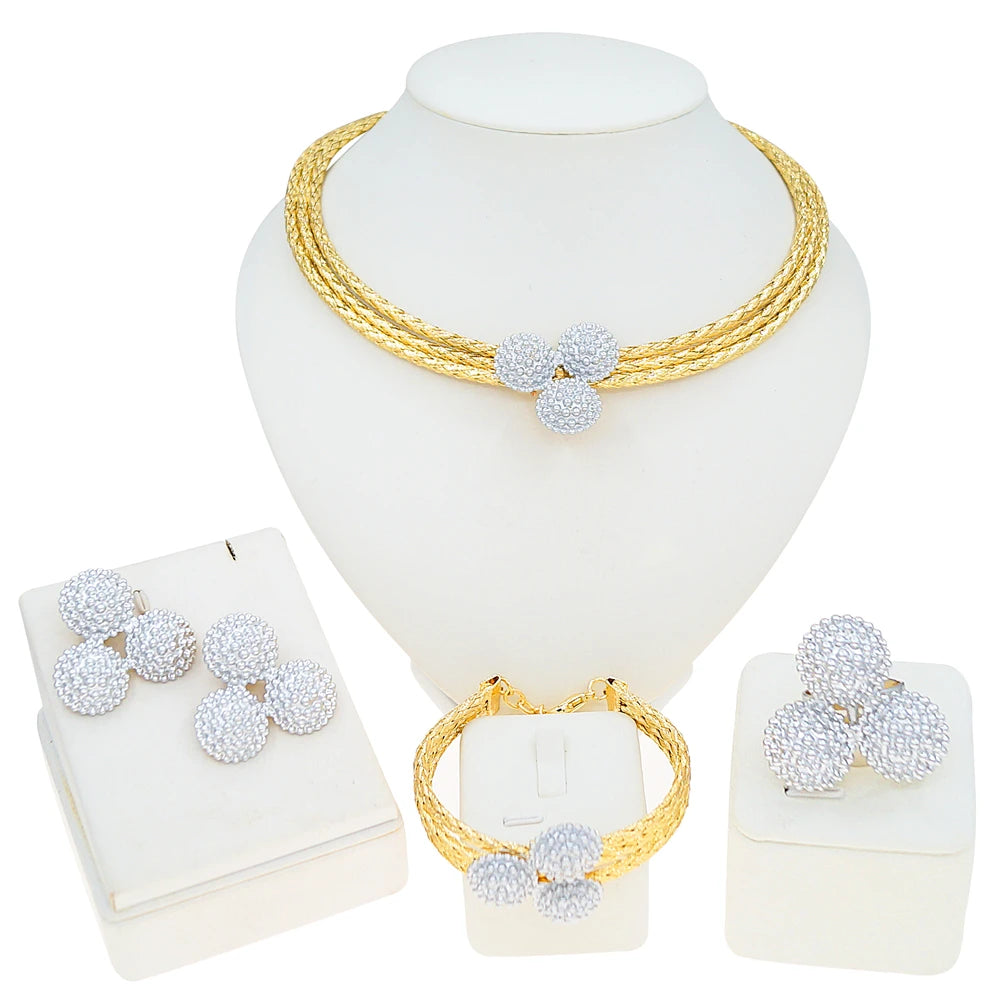 Zhuerrui Italiano Gold Designs Women Jewellery Set Party Fine Costume Jewelry Set Luxury Big Necklace Jewellery Sets X0004430
