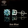 Spot Wholesale Bulk Trendy Fine Jewelry 925 Silver Color Vvs Diamond Moissanite Mossanite Screw Back Stud Earrings for Men Women
