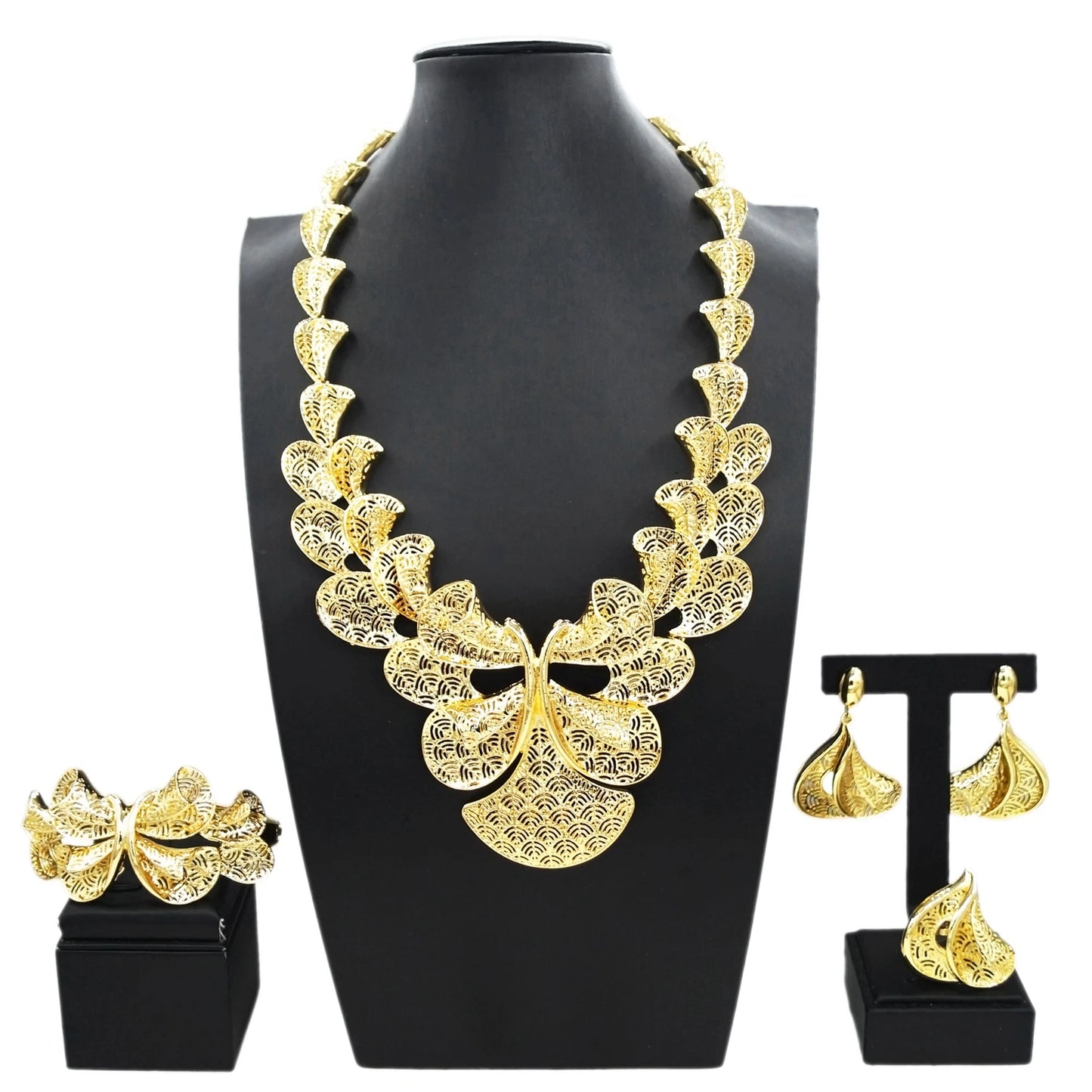 Zhuerrui High Quality Gold Jewelry Sets Simple Silver Bridal Necklace Jewelry Set Fashion Women's Costume Accessories H00751