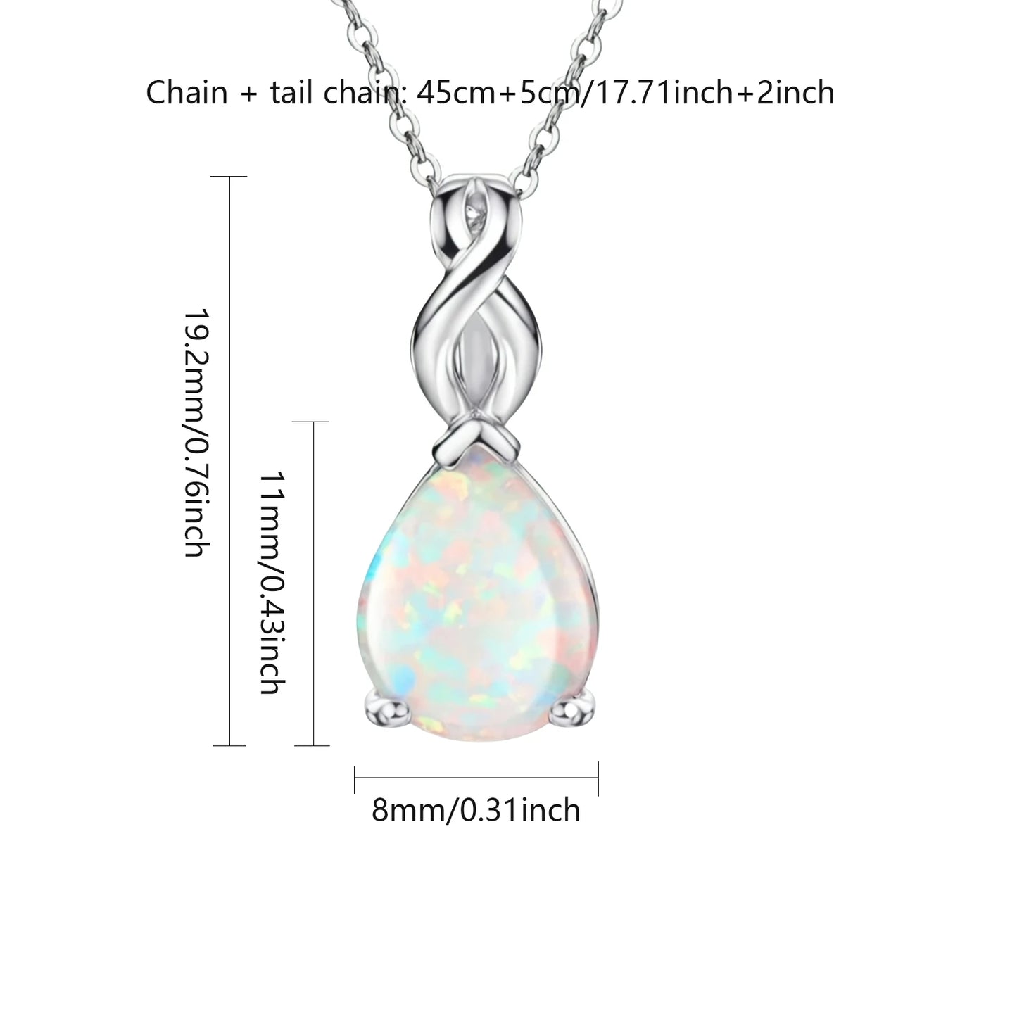 Teardrop Opal Pendant | Twisted Silver Fashion Necklace