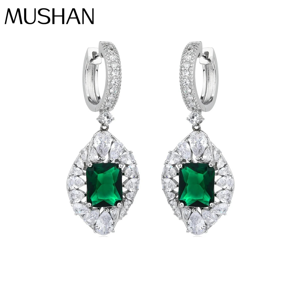 MUSHAN Jewelry Factory Pure Silver Stud Earrings With High End Feel Electroplated Gold High Carbon Diamond Jewelry