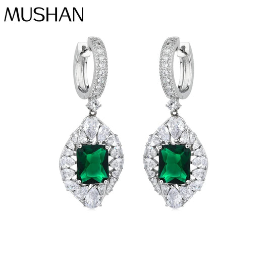 MUSHAN Jewelry Factory Pure Silver Stud Earrings With High End Feel Electroplated Gold High Carbon Diamond Jewelry