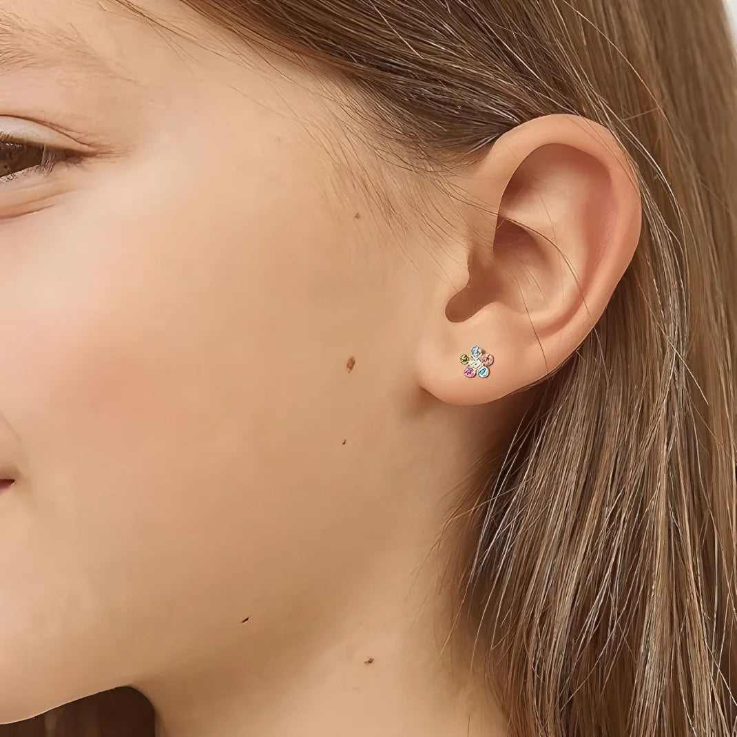S&S 316L Titanium Steel Zircon Stud Earring Set – 4 Pairs – Collection