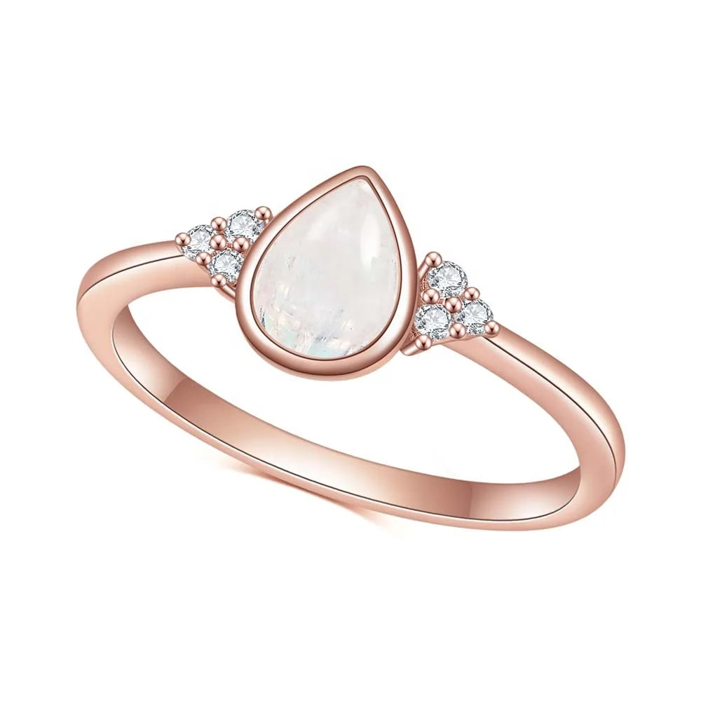 ArtistA Abiding Fine Jewelry Delicate Fashion Rainbow Milky Moonstone Gemstone Ring Jewelry for Women