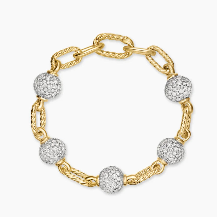 FASHIONISTA DY High-Quality Silver-Plated Round Brilliant Diamond Fashion Bracelet, Gold-Plated Diamond Bracelet, Jewelry
