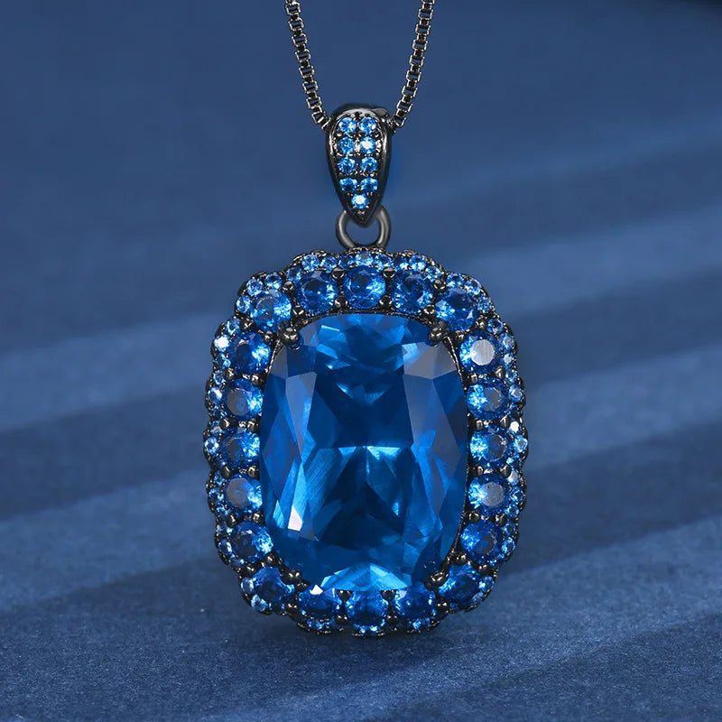 Gemfiori New High-end Light Luxury High-quality Set Pendant Ring Jewelry Inlaid with Shiny Zircon Fashionable Jewelry Set