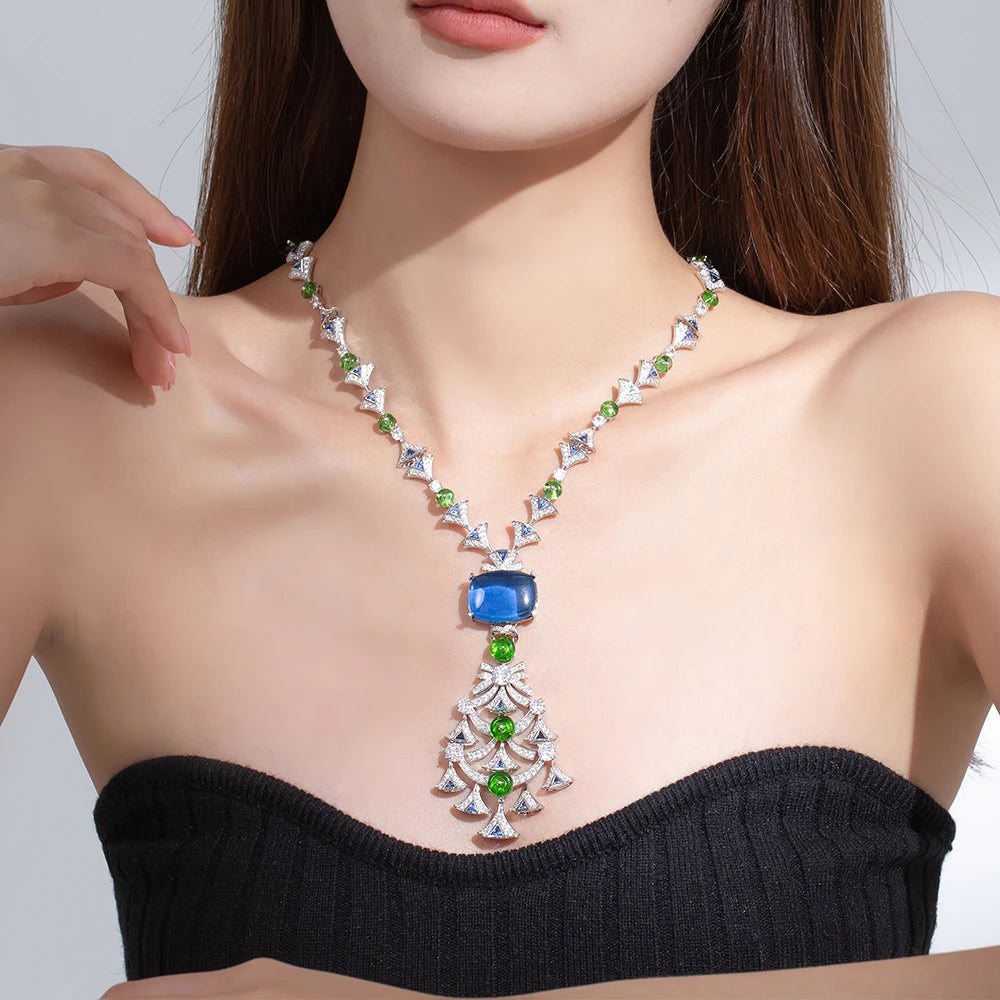 New High Quality Exaggerated Large Gourd Fashion Design Jewelry Chinese Style Red Coral Exaggerated Sweater Chain
