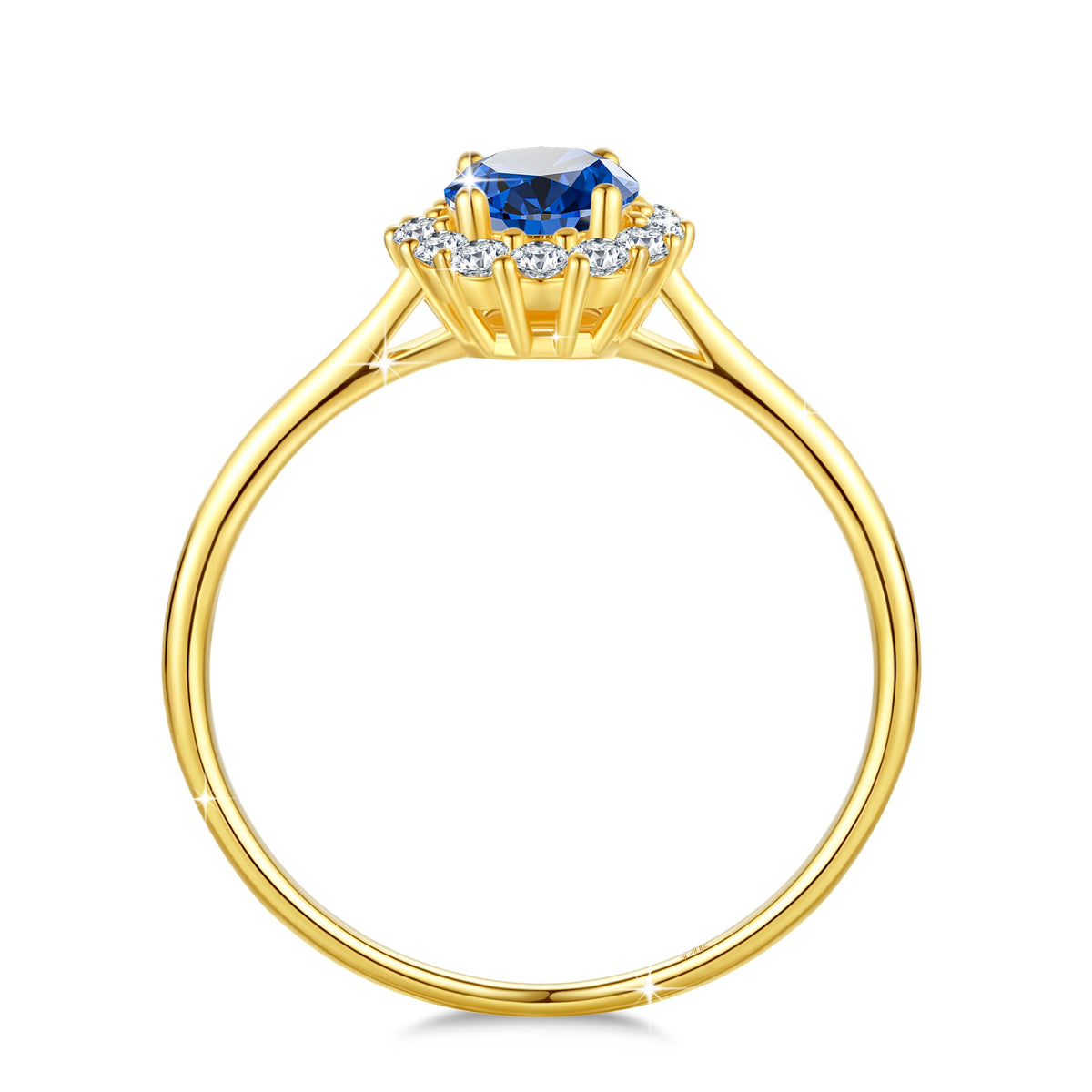 REDheart Fine Jewelry Corundum Sapphire Ruby Emerald Zircon Oval Gemstone Woman Engagement Wedding Halo Oro De 14 k Gold Hollow Rings