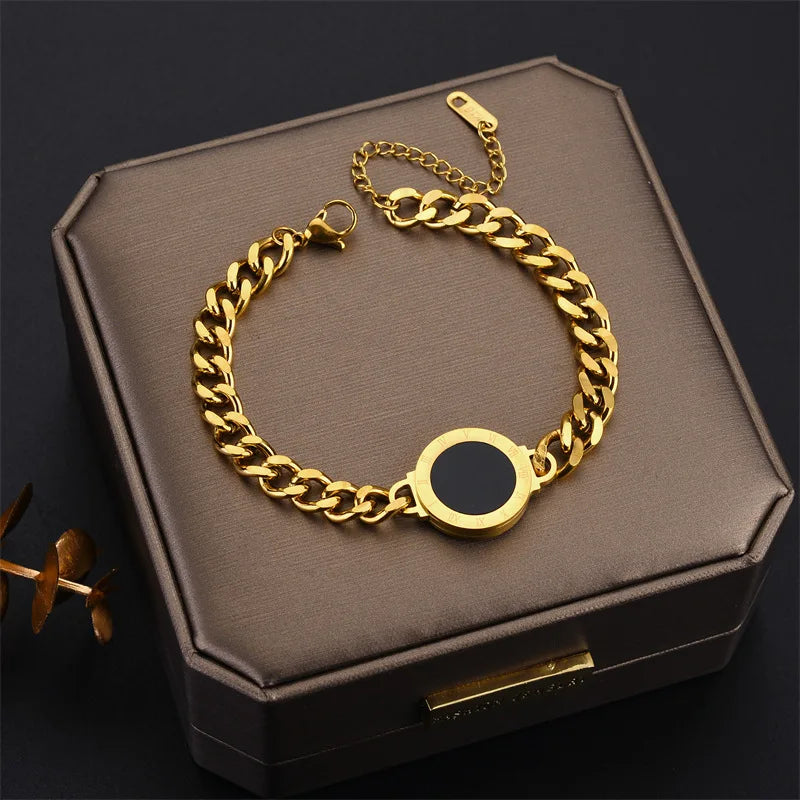 Chain Necklace & Bracelet Jewellery Set | Gold & Silver | Waterproof Everyday Luxury Set