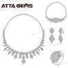ATTA Luxury 925 Silver Jewelry Set High Density Setting D Color Moissanite Necklace Earrings Ring Bracelet Bridal Set Wholesale