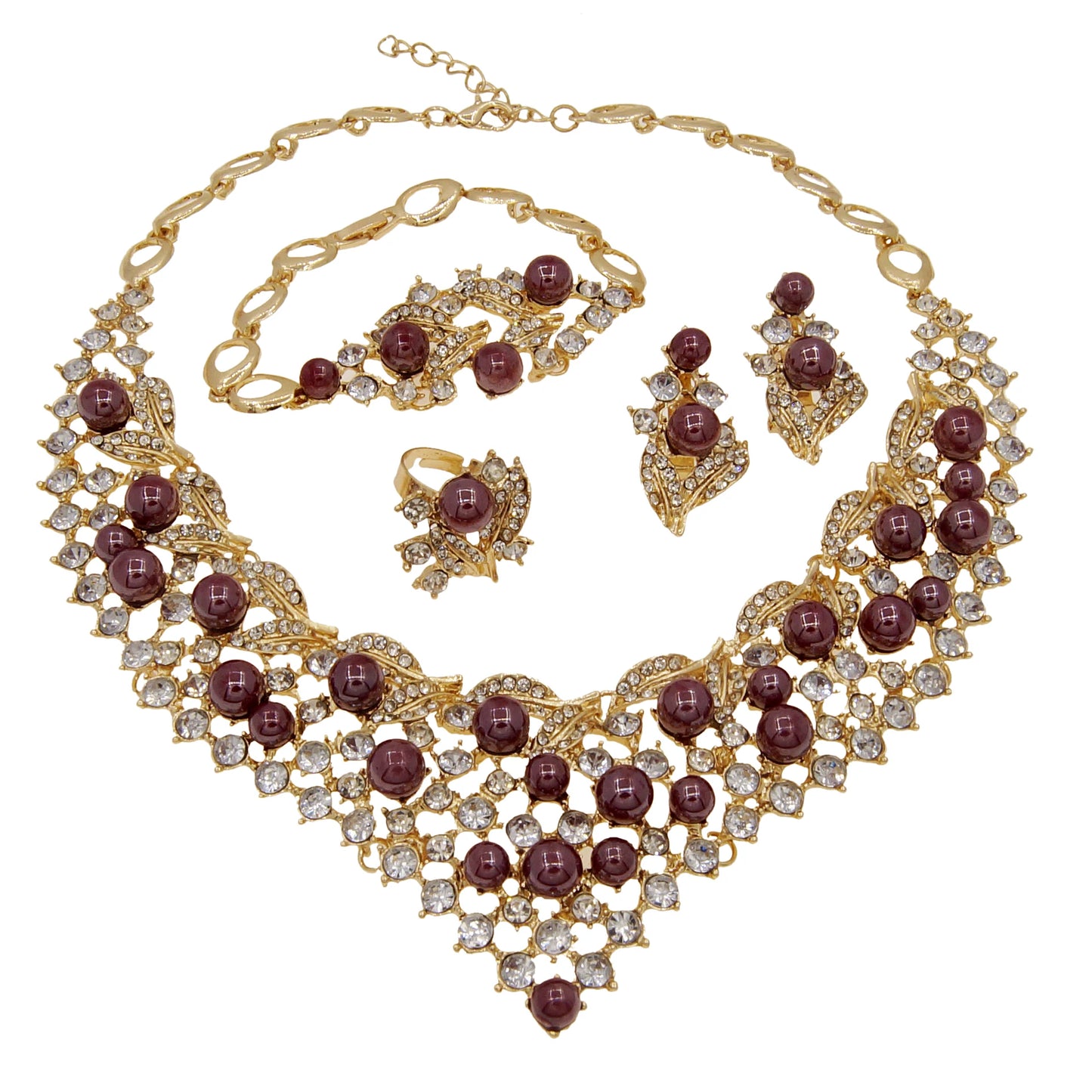 Zhuerrui Wedding Jewellery Customized Pineapple Italian Gold Design Jewelry Set Dubai 18k Gold Plated Jewelry Sets HC10039