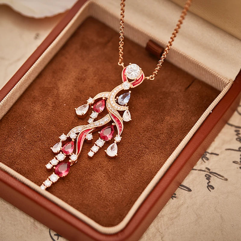 Interwoven Tassel Droplet Enamel Necklace Earring Set  Elegant and Exquisite Brass Gold-plated Daily Women's Accessories