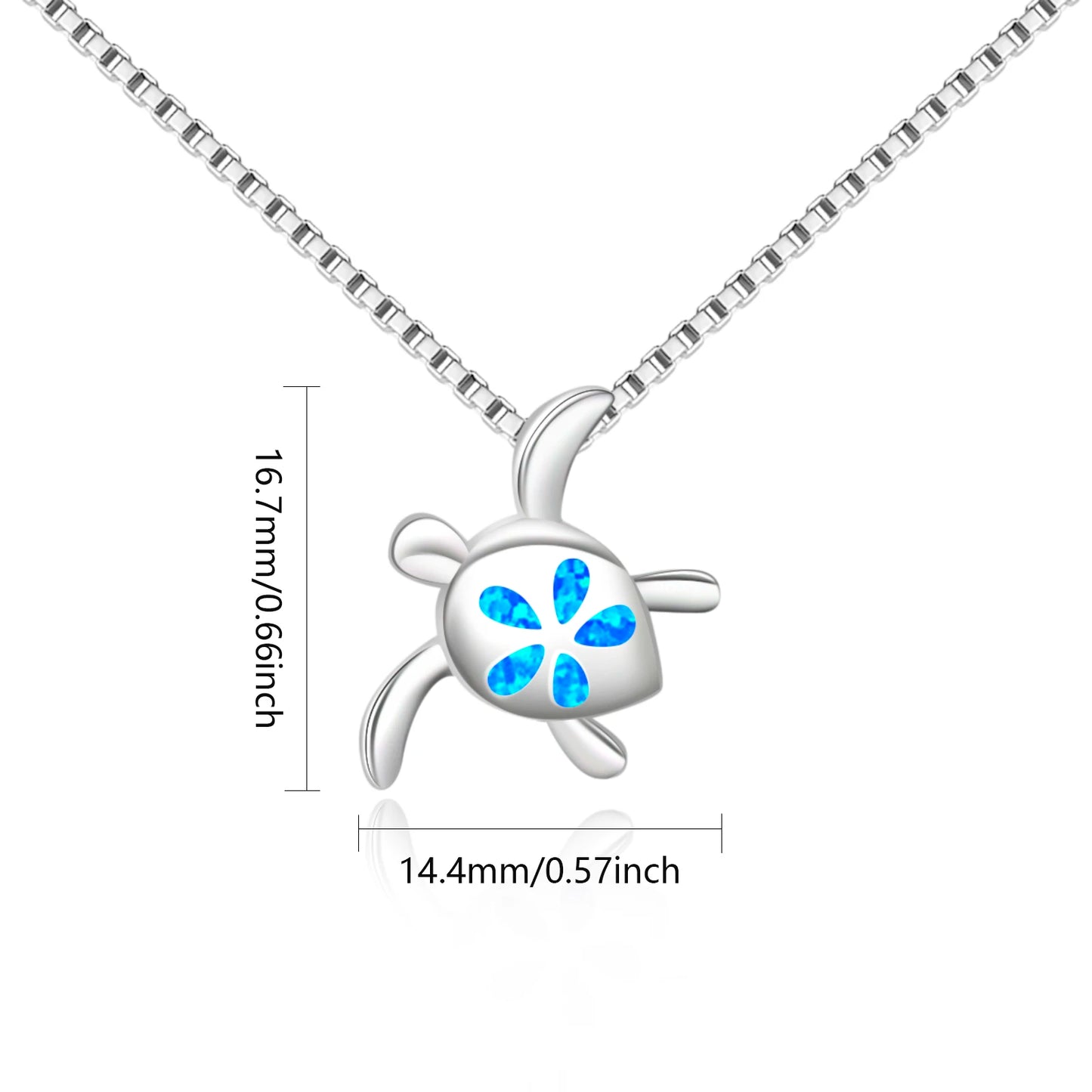Animal Geometric Christian Copper Opal Silver Plated Box Chain Necklace Aobao Trendy Gift