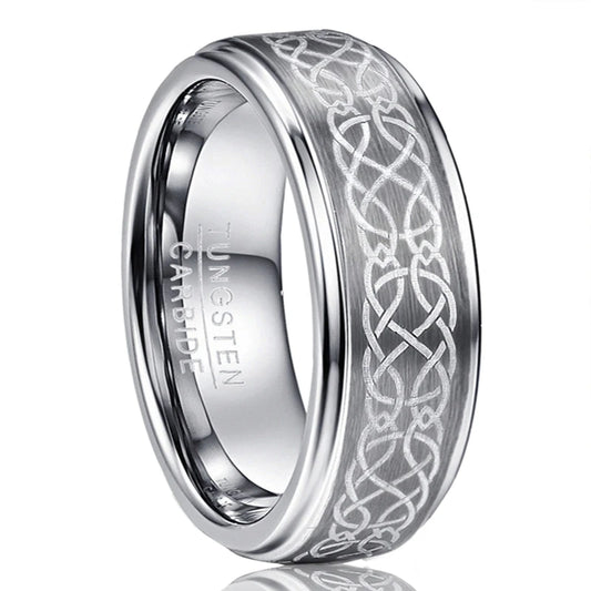 NEWLiFE REBEL Aspect Turn 8mm Celtic Ring in Tungsten