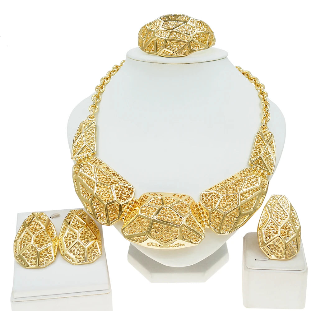 Zhuerrui Luxury Italian Ladies Butterfly Jewelry Set Brass Brazilian Gold Necklace Jewelry Nigerian Ladies Jewelry Set H00523