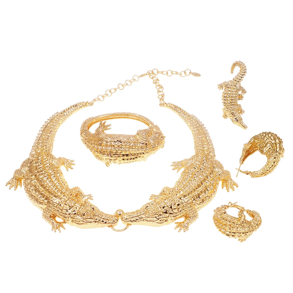 Zhuerrui Fashion Necklace Big Jewelry Sets New Design 24k Italian Gold Plated Women Jewelry Set H00631