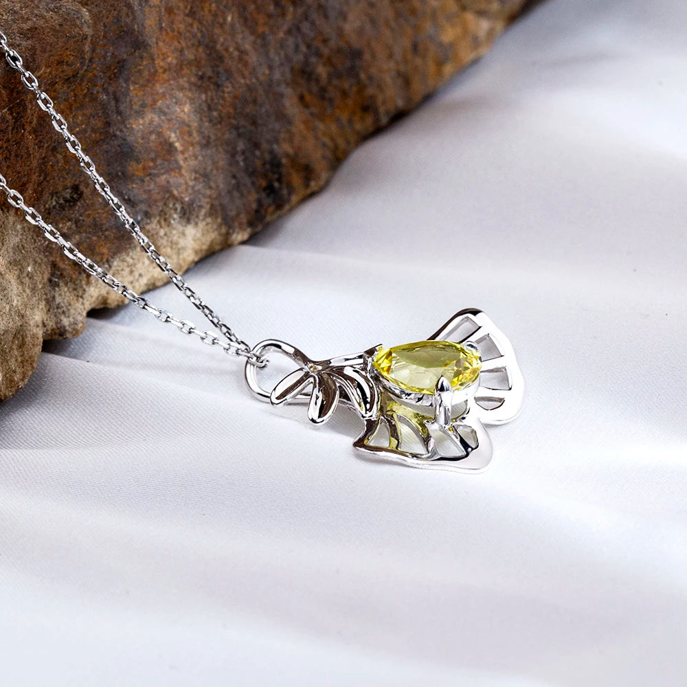 Custom Fine Jewelry MSN-895 18K White Gold Necklace Chain 8x10mm Pear Shape Lab Grown Gemstone Necklace