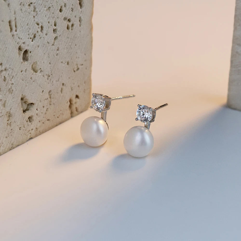Natural Freshwater Pearl Stud Earrings for Women, Delicate Niche, High-end Earrings, Fashionable  Luxury Temperament Earrings
